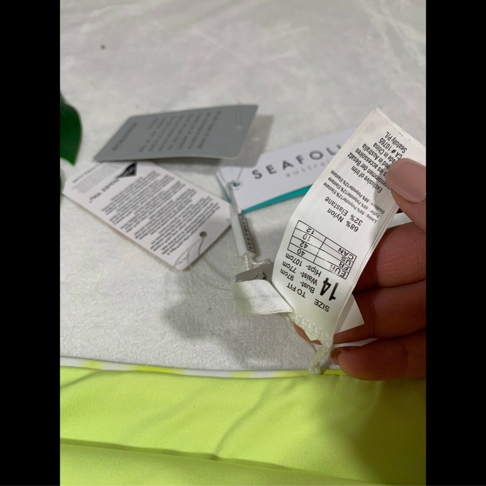 NWT Seafolly Beach Break High Waist Bikini Bottoms in Limeade [‎ 10 US] - Picture 3 of 8